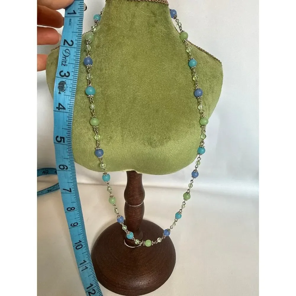 Coastal 3-Piece Jewelry Set Necklace, Bracelet & Earrings Blue & Green Starfish